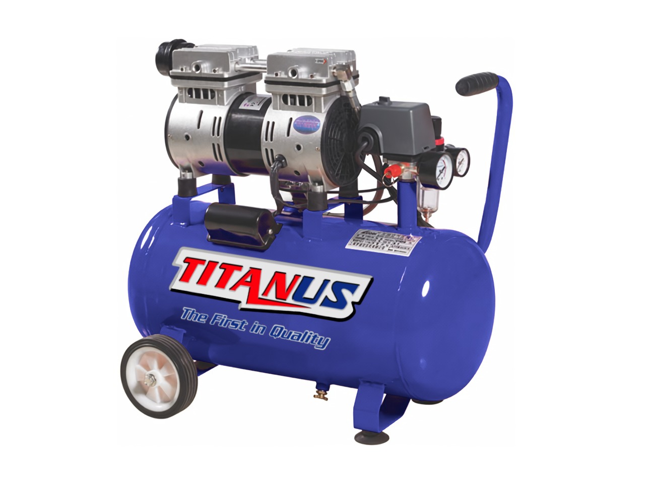 Компрессор безмасляный 24 л., 60л/мин, 8 бар, Titanus T-55024,